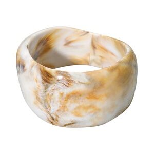 Wide Marbled Swirl Resin Bangle Bracelet